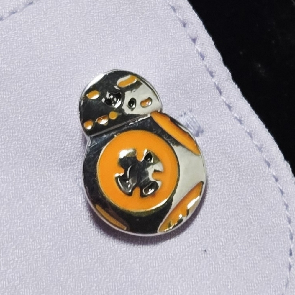 BB-8 Droid Star Wars Novelty French Cufflinks Silver Fixed Back Fandom Gift